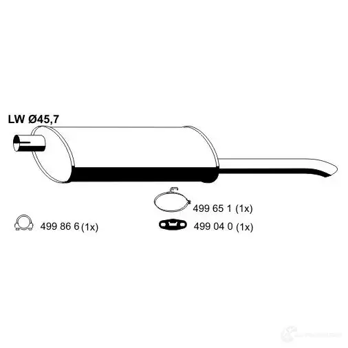 Задний глушитель ERNST 294998 J 25A0H 4007463042154 042154