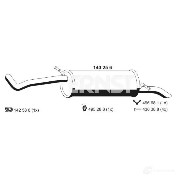 Задний глушитель ERNST 298432 4007463140256 RG WPGBX 140256 изображение 0