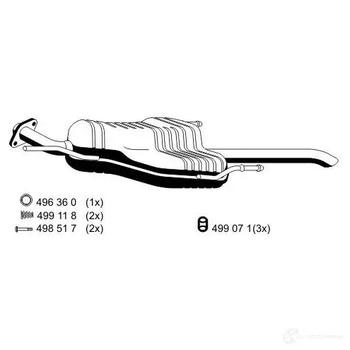 Задний глушитель ERNST 4007463054096 054096 295697 NN01 F изображение 0