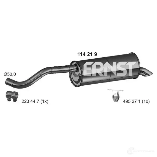 Задний глушитель ERNST 0TMRS R 114219 298021 4007463114219 изображение 0