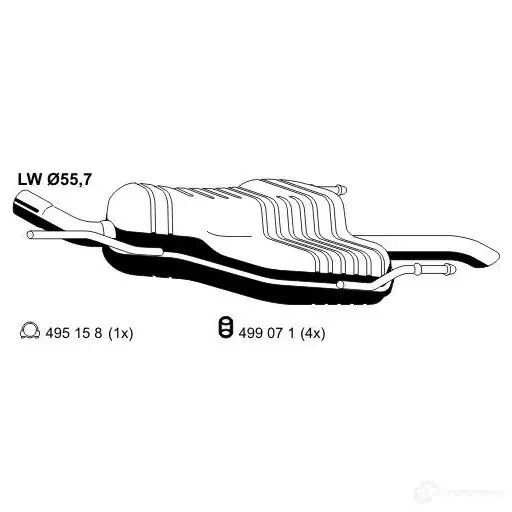 Задний глушитель ERNST 295741 056052 BQ4 YDF 4007463056052