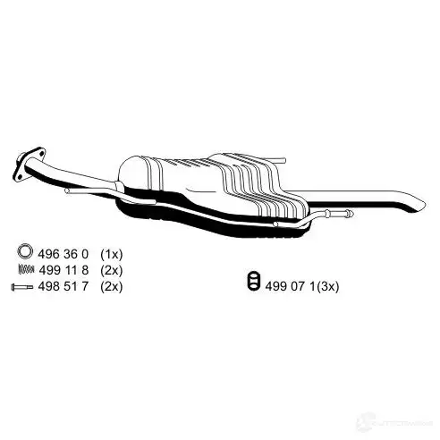 Задний глушитель ERNST 4007463054102 054102 295698 TSH83 I