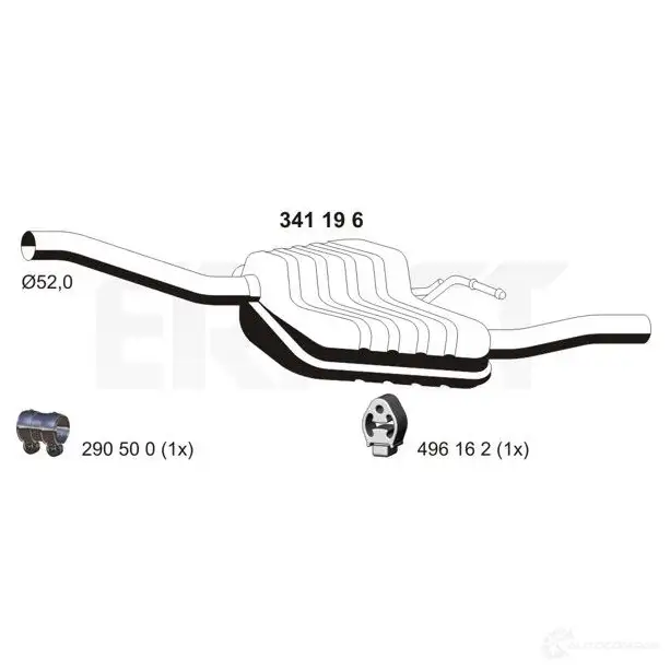 Задний глушитель ERNST 299959 2S49 A7 341196 4007463341196