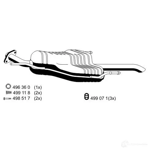 Задний глушитель ERNST 295695 3I C3LP1 054072 4007463054072 изображение 0