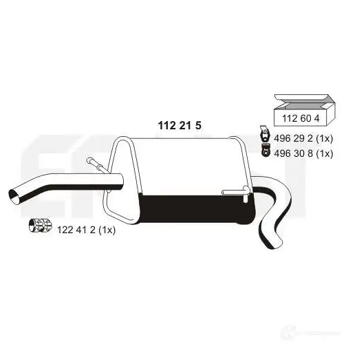 Задний глушитель ERNST 4007463112215 297994 112215 K 45RC8O изображение 0