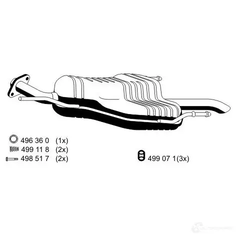 Задний глушитель ERNST 295699 054119 J HOBK 4007463054119
