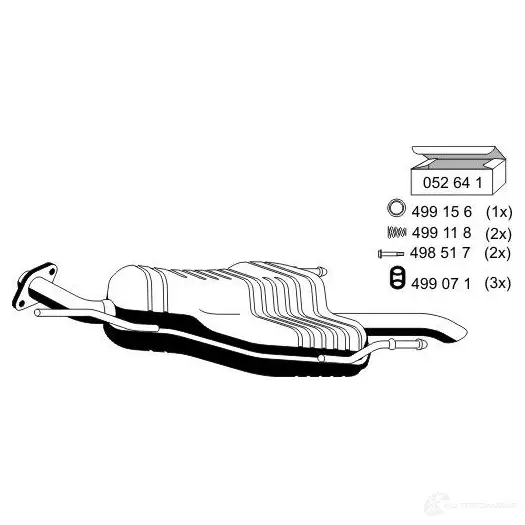 Задний глушитель ERNST 9D4 UI 052160 4007463052160 295667