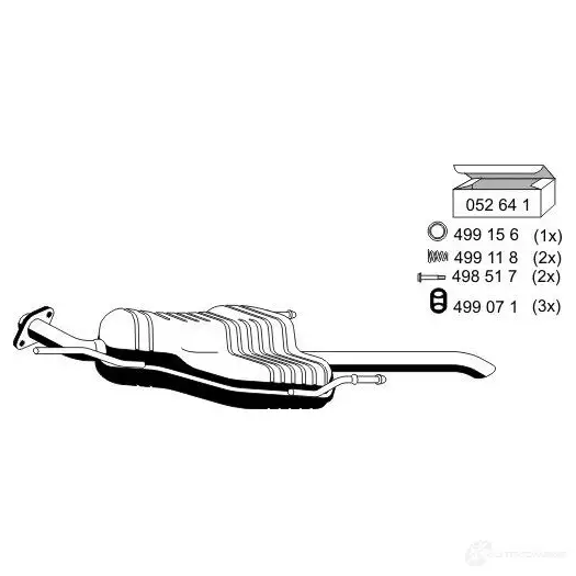 Задний глушитель ERNST 052191 4007463052191 295669 DWJ 8UV