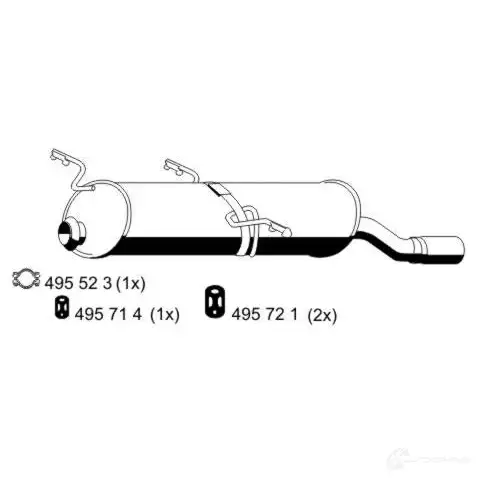 Задний глушитель ERNST 301226 4007463500210 500210 REL N1 изображение 0