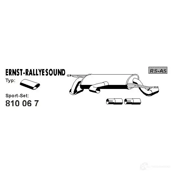Спортивный глушитель ERNST 302968 810067 4007463810067 R64H M