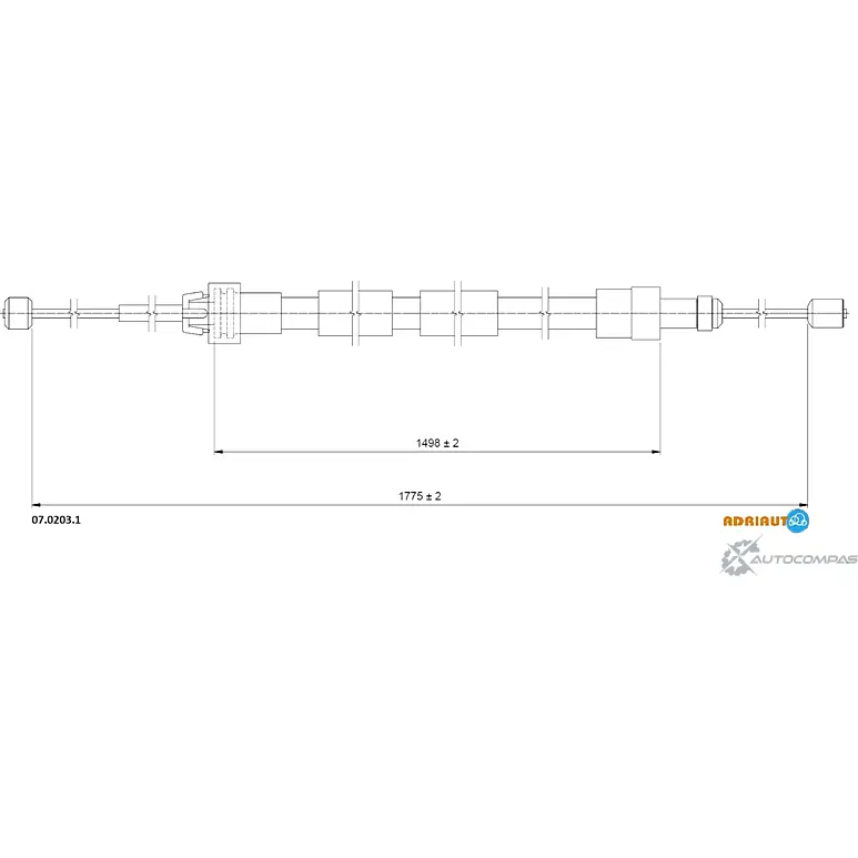 Трос ручника ADRIAUTO 1436981706 07.0203.1 7EHX 0X изображение 0