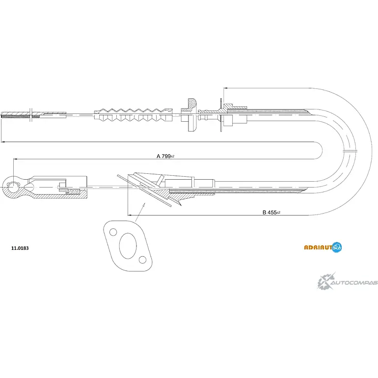 Трос сцепления ADRIAUTO 9 5WMYO5 1436980620 11.0183 изображение 0