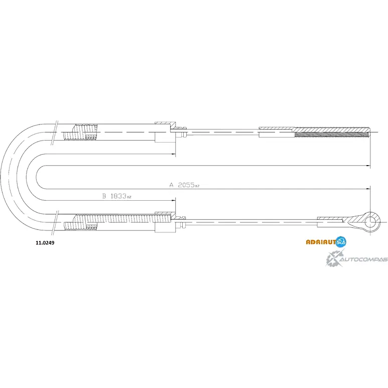 Трос ручника ADRIAUTO 11.0249 1436981423 G SWW4 изображение 0