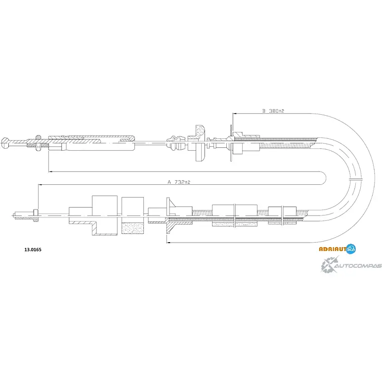 Трос сцепления, длина: 732/380 ADRIAUTO AJWP V 1436980653 IG445 130165