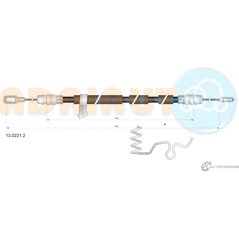 Трос ручника ADRIAUTO 1436982202 13.0221.2 A6 KYO9O изображение 0