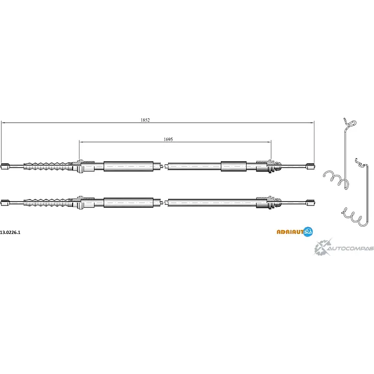 Трос ручника ADRIAUTO 13.0226.1 1436982201 BO OG4J изображение 0