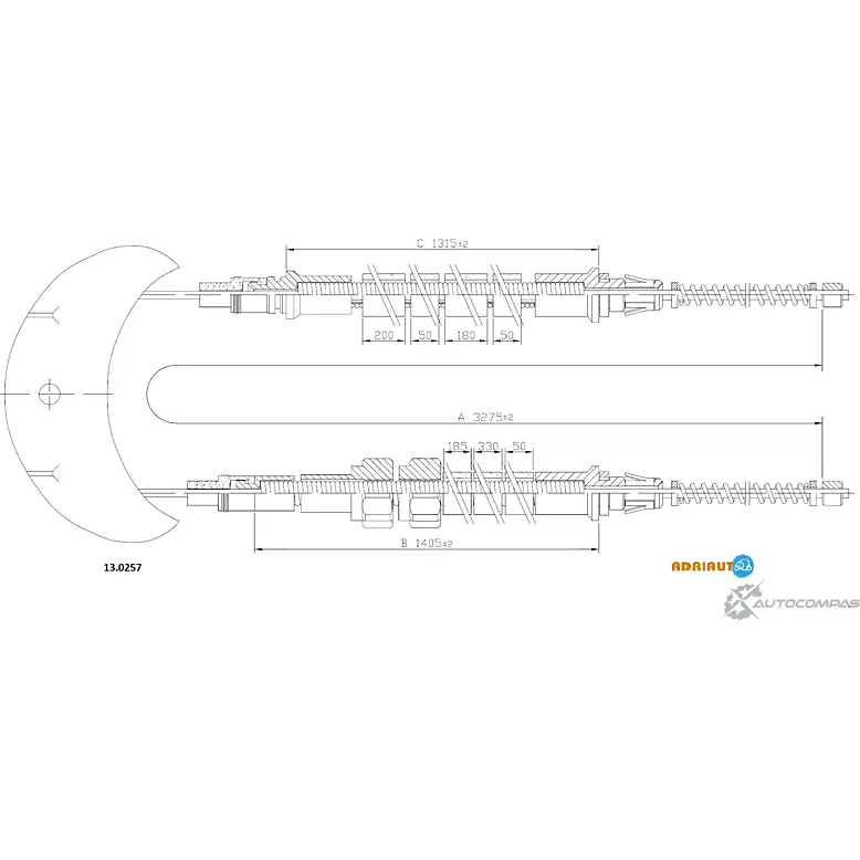 Трос ручника ADRIAUTO 13.0257 F M2A8L 1436982038