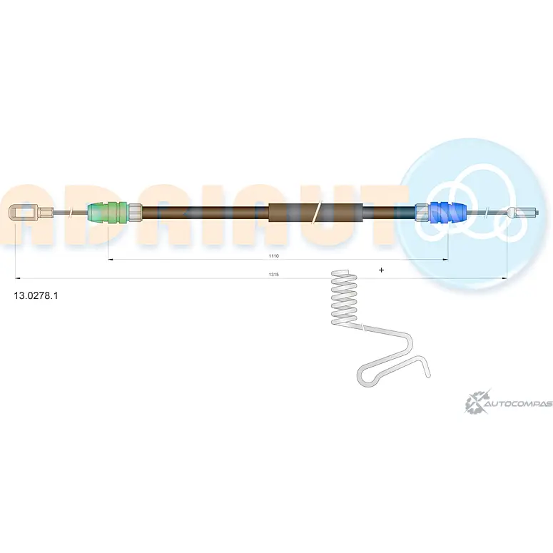 Трос ручника ADRIAUTO 13.0278.1 1436982225 RT QQ4C изображение 0