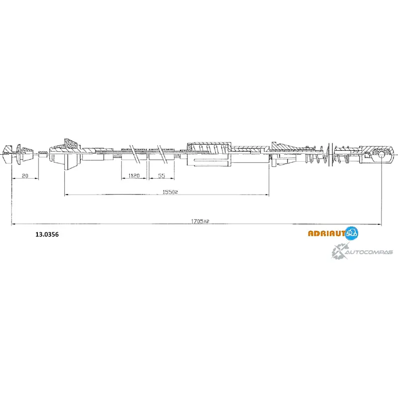 Трос газа ADRIAUTO 13.0356 7F BDPQT 1436977435 изображение 0