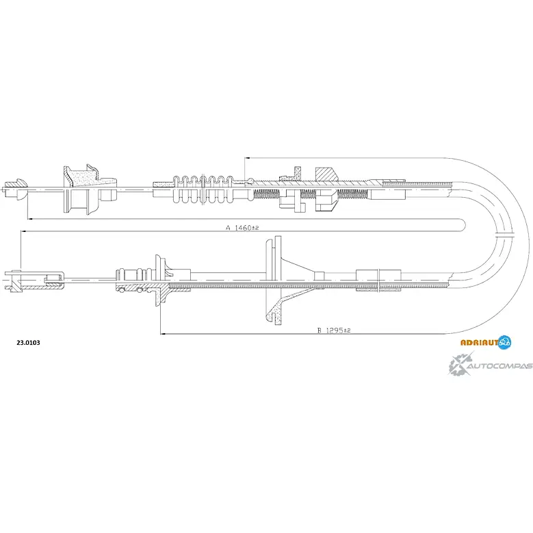 Трос сцепления ADRIAUTO 1436981022 23.0103 2Z8OG S изображение 0
