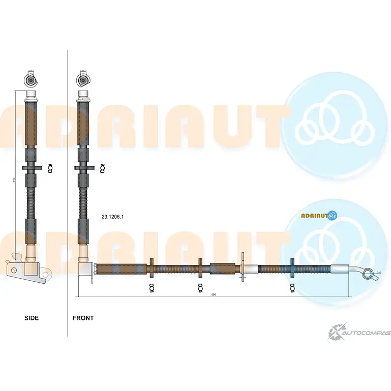 Тормозной шланг ADRIAUTO 23.1206.1 7 JVIX 1436978971 изображение 0