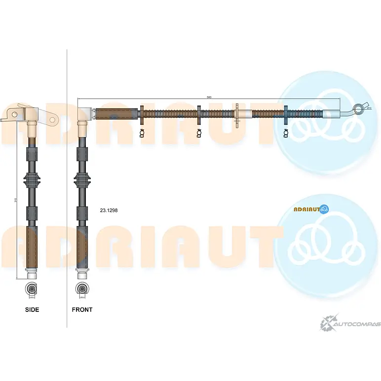 Тормозной шланг ADRIAUTO 23.1298 1436978943 7B 0MT изображение 0