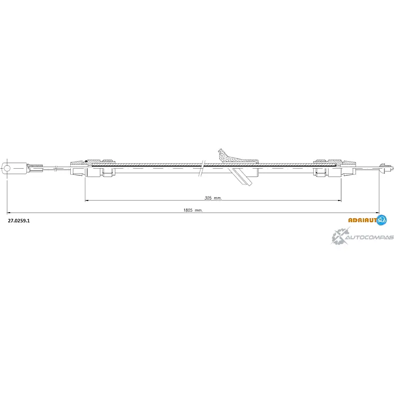 Трос ручника ADRIAUTO 0X U03 1436982843 27.0259.1 изображение 0