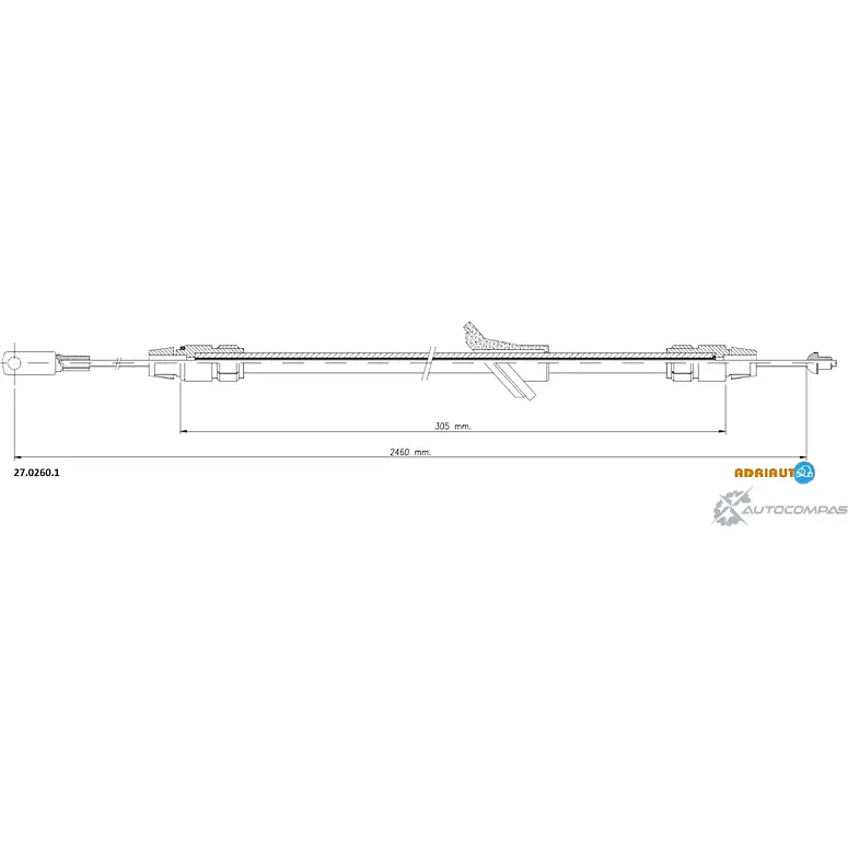 Трос ручника ADRIAUTO 1436982845 QAB YDTE 27.0260.1 изображение 0