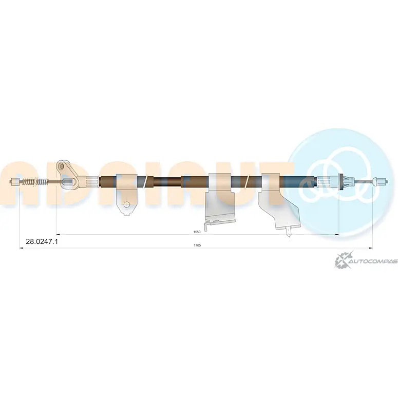 Трос ручника ADRIAUTO S2FTB 3 1436983085 28.0247.1 изображение 0
