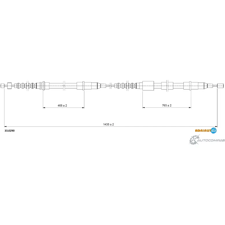 Трос ручника ADRIAUTO 8WSM J 1436983186 33.0290 изображение 0