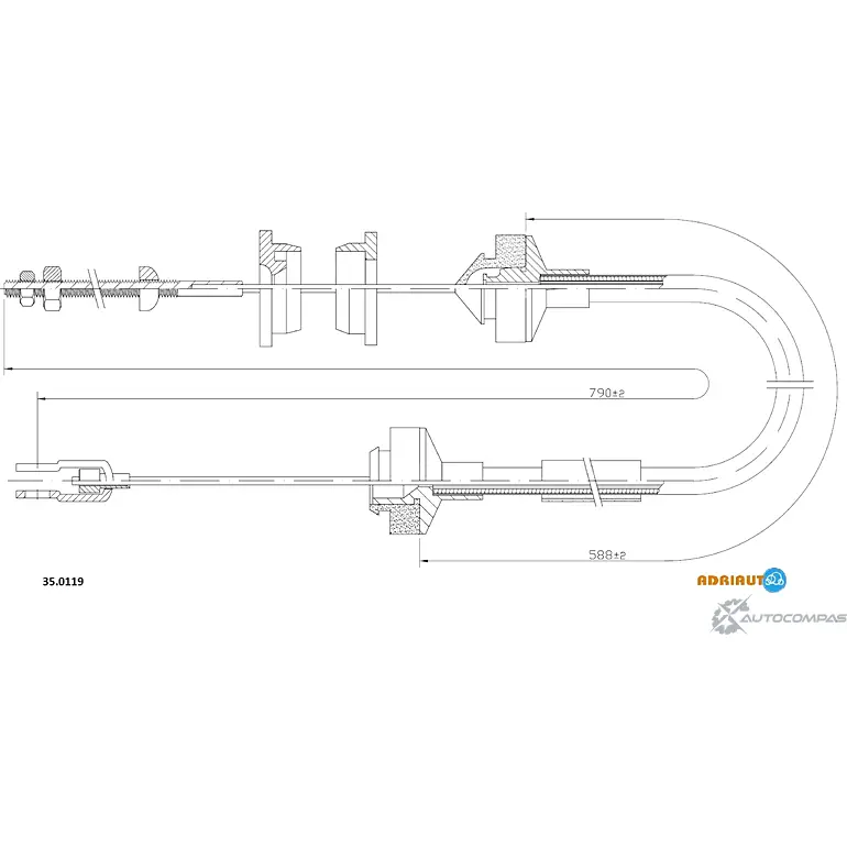 Трос сцепления ADRIAUTO 1 J438JF 35.0119 1436980901 изображение 0