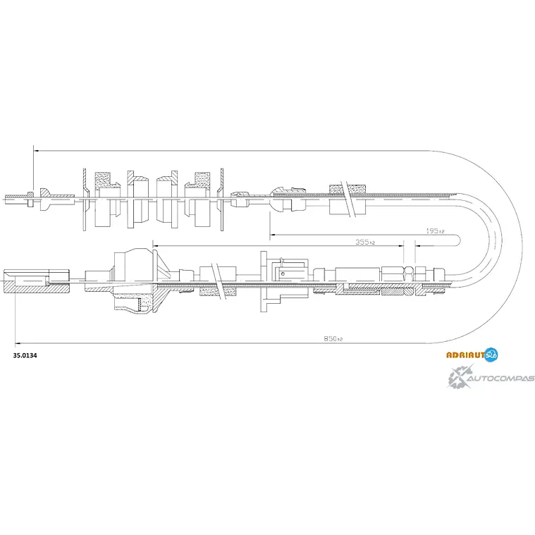 Трос сцепления ADRIAUTO 1436980915 RV2 GY 35.0134 изображение 0