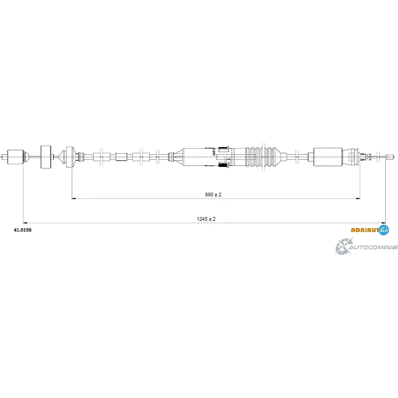 Трос сцепления ADRIAUTO 1436980953 UPA 8TZ6 41.0198 изображение 0