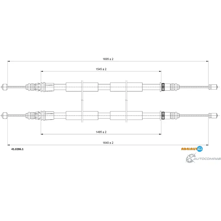 Трос ручника ADRIAUTO 1436983452 41.0286.1 L8V 3V