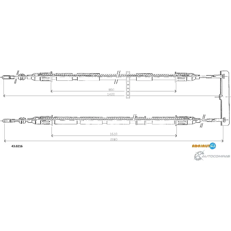 Трос ручника ADRIAUTO 1436983632 XWG ZW 43.0216