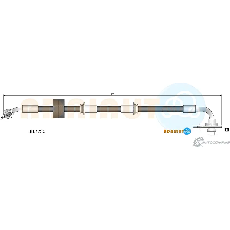 Тормозной шланг ADRIAUTO 48.1230 1436979959 M W3FV изображение 0