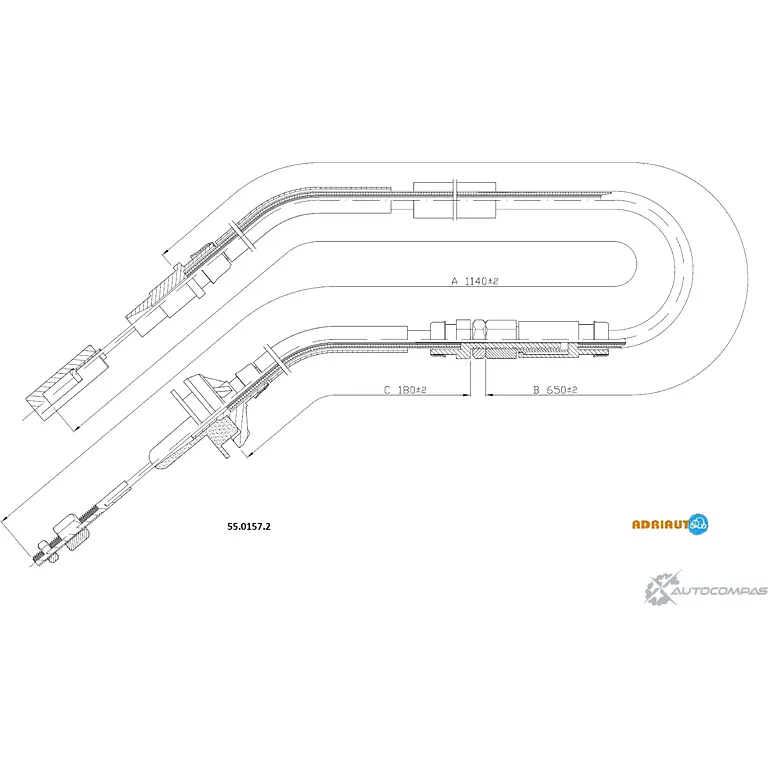 Трос сцепления ADRIAUTO 55.0157.2 1436981122 T 3IFS
