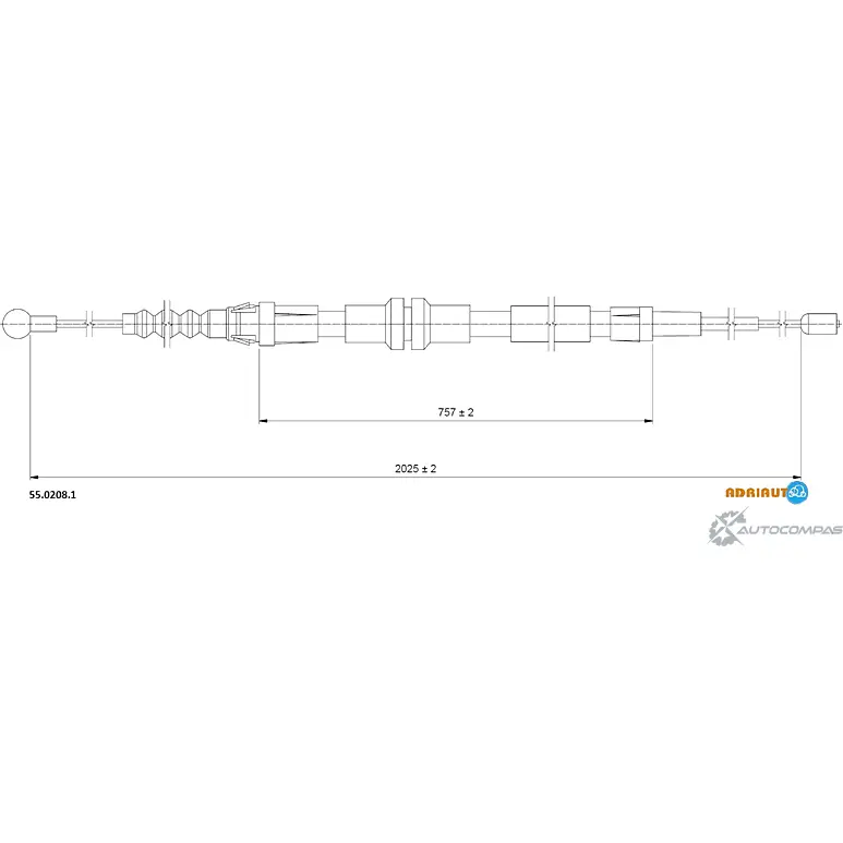 Трос ручника ADRIAUTO 55.0208.1 C B01BQ 1436984071