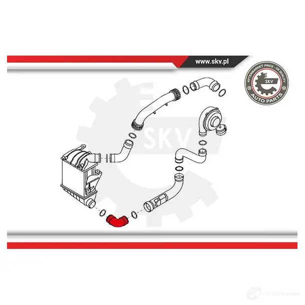 Патрубок интеркулера ESEN SKV 1424797327 5901947353127 24skv136 S68ZH U изображение 3