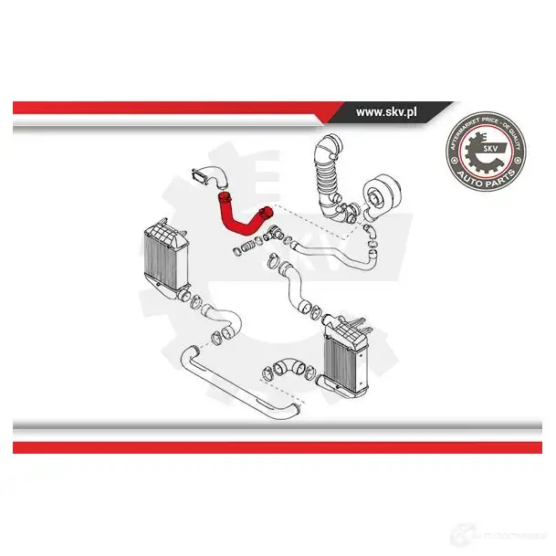 Патрубок интеркулера ESEN SKV 5901947334300 24skv114 64 ZXWXX 4393991 изображение 2