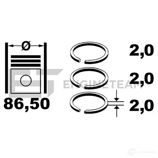 Поршень ET ENGINETEAM 3431932 8592779017621 QWH 1SZ pm004750 изображение 2
