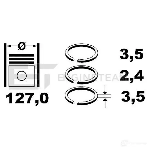 Поршневые кольца, комплект ET ENGINETEAM 8592779004003 LNP6 8 r1004600 3432077 изображение 0