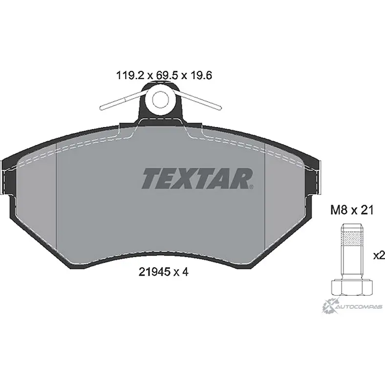 Комплект тормозов, дисковый тормозной механизм BrakeBox, Pad and Disc Kit TEXTAR 89004400 89000 0044 0 1 89000 0044 1193588944 изображение 0
