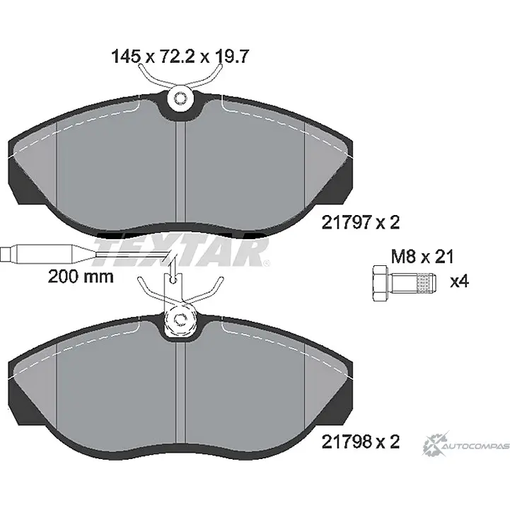 Комплект тормозов, дисковый тормозной механизм BrakeBox, Pad and Disc Kit TEXTAR 89000 0119 0 1 1193589019 89000 0119 89011900 изображение 0