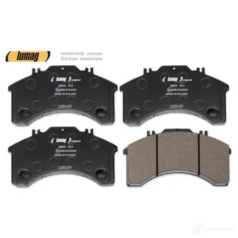 Тормозные колодки, комплект LUMAG NZV0O WI 1437545623 290320090110
