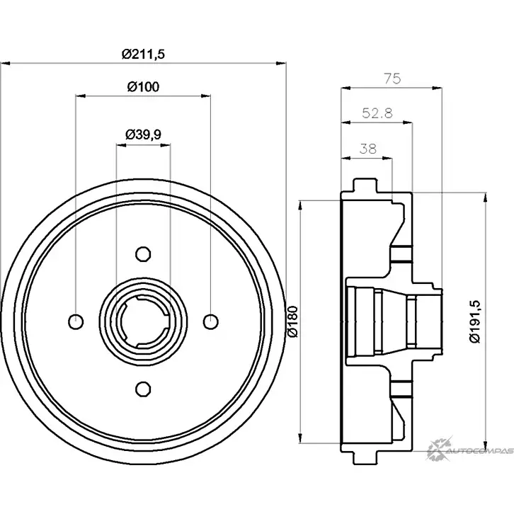 Тормозной барабан MINTEX 98100 0066 98100 0066 0 1 MBD014 829011 изображение 0