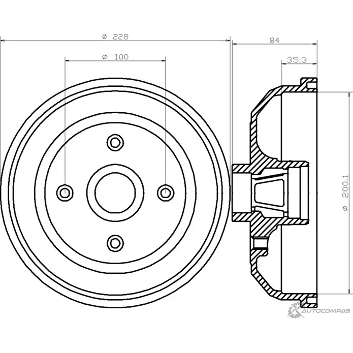 Тормозной барабан MINTEX MBD047 829042 98100 0223 98100 0223 0 1 изображение 0