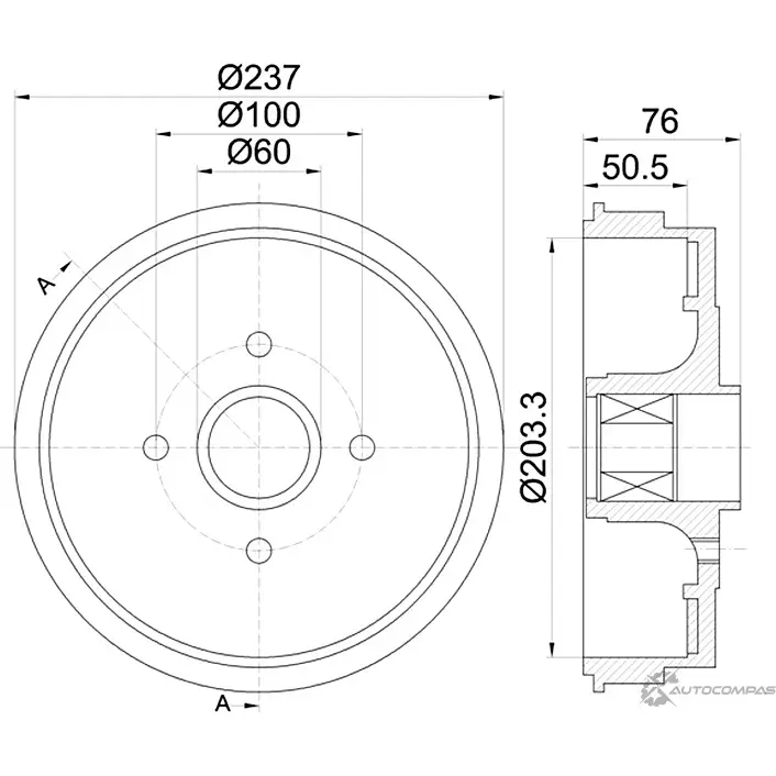 Тормозной барабан MINTEX MBD289 98100 0323 829156 98100 0323 0 1