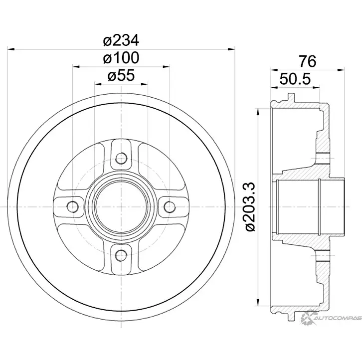 Тормозной барабан MINTEX MBD308 829175 N137II 98100 0271 0 1