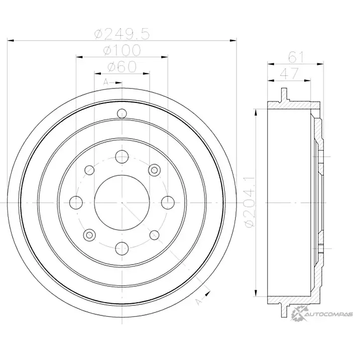 Тормозной барабан MINTEX MBD320 829185 98100 0341 0 1 OJABB изображение 0